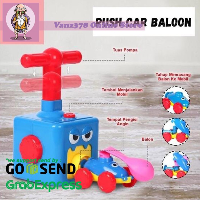 Push Car Balloon Toys safety for baby kids latih otak sejak dini