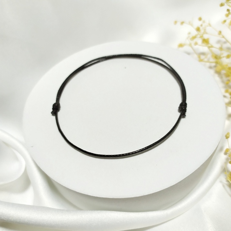 gelang glow in the dark inisial huruf bisa nyala wanita pria tali hitam korea waterproof-GELANG TANPA HURUF