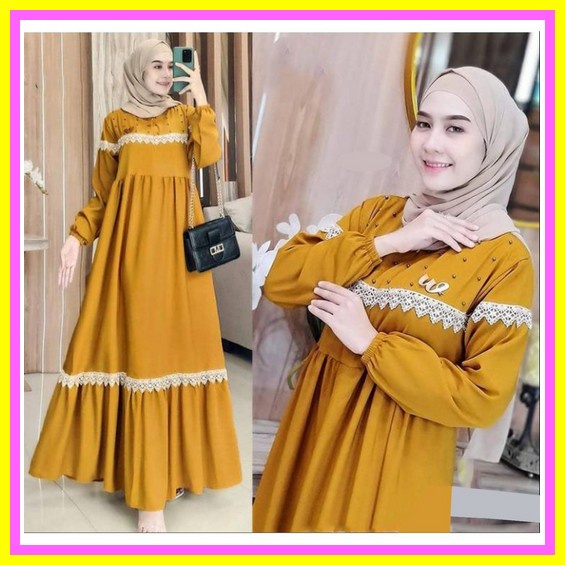 Gamis Wanita Gamis Ibu Ibu Pakaian Syari Ramadhan 2022 Gamis Hari Raya t Dress Hari Raya Baju Gamis 