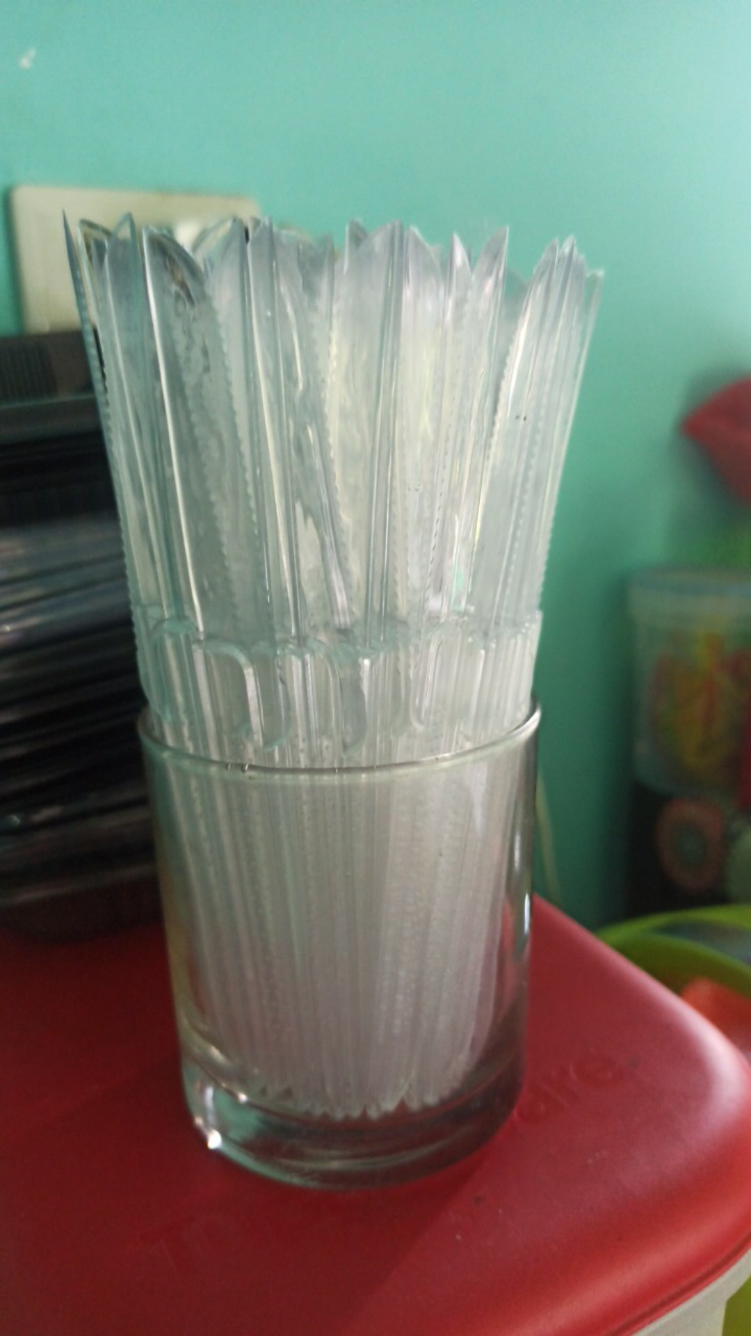 Pisau Plastik Kecil Panjang Bening 100pcs Per Pack Pisau Kue Cake Roti Buah Murah Medan