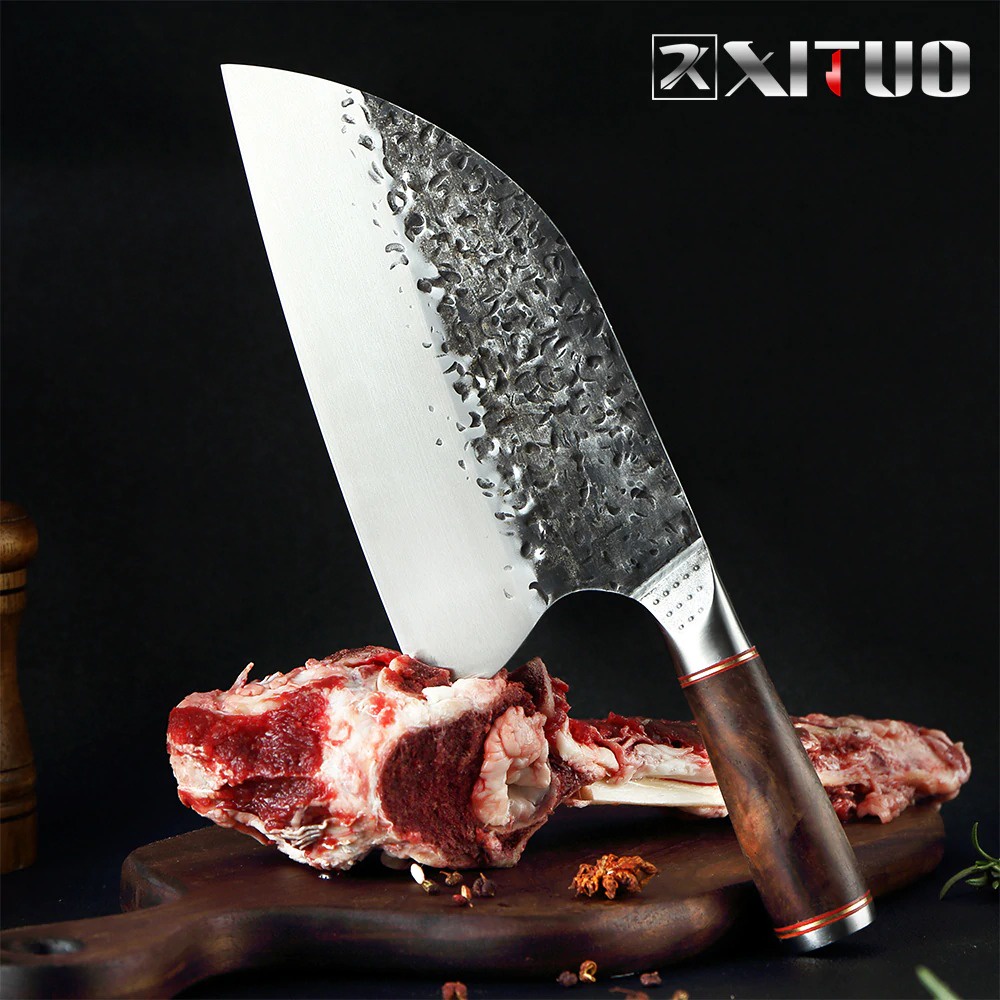 G8i Pisau Koki Pisau dapur chef Pro knife cleaver wide 8 inch xituo lzj-9 - silver Or-i