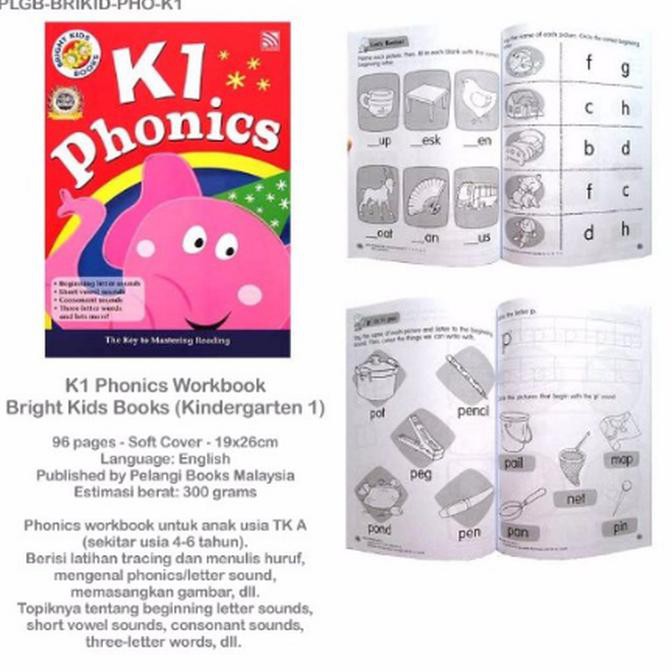 K1 Phonics Workbook Bright Kids Books (Kindergarten 1) BI820