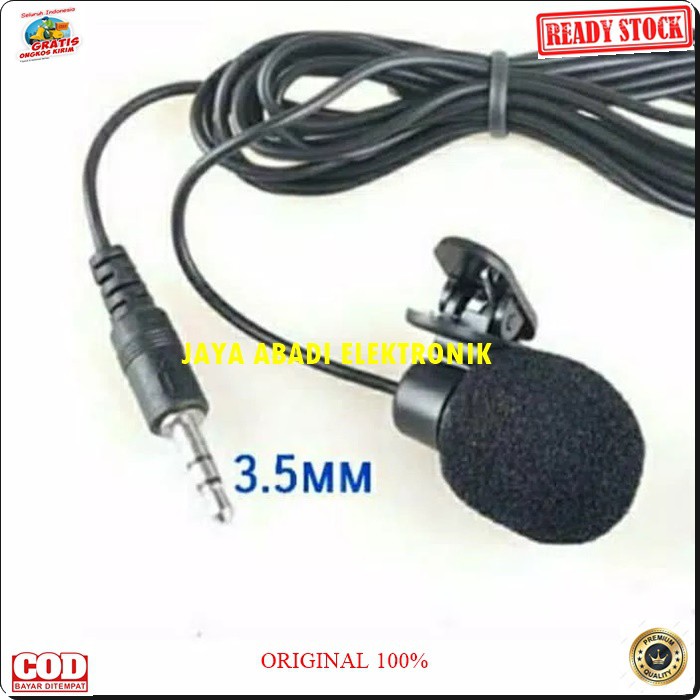 G156 ORIGINAL mic jepit 3.5mm stereo mik klip microphone clip mikrophone kerah baju kabel BISA UNTUK SEGALA JENIS cable audio sound sistem vocal vokal youtube komputer universal karaoke smule hp handphone youtuber G156  PANJANG 120-150 CM  BISA UNTUK SEGA