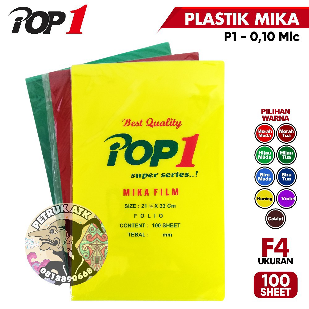 [PAK] COVER PLASTIK MIKA JILID FOLIO BENING WARNA TRANSPARAN 0.8 MIC (100 LEMBAR)*