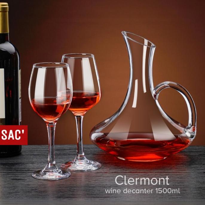 CLERMONT Wine Decanter 1500ml With 2 Red Wine Glass Botol Gelas Wine shopath90 Segera Dapatkan
