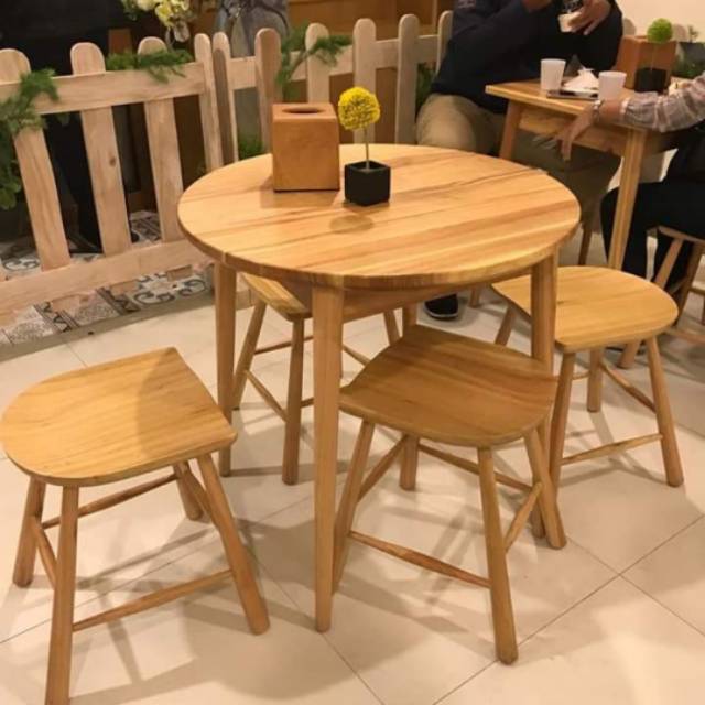 1 set Kursi meja makan kantin FULL JATI resto cafe 1 set Kursi meja makan kantin FULL JATI resto cafe