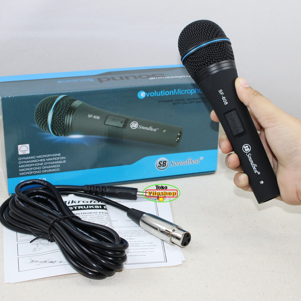 Microphone Kabel Soundbest SF-608 Mik Cable Evolusion Mikropon Vocal Dynamic