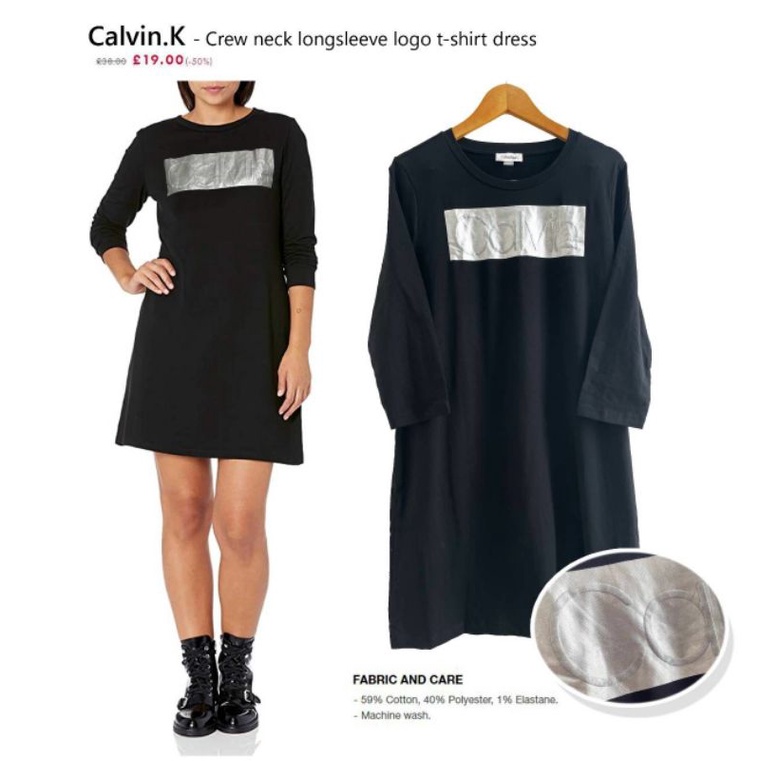 Ck Silver logo dress