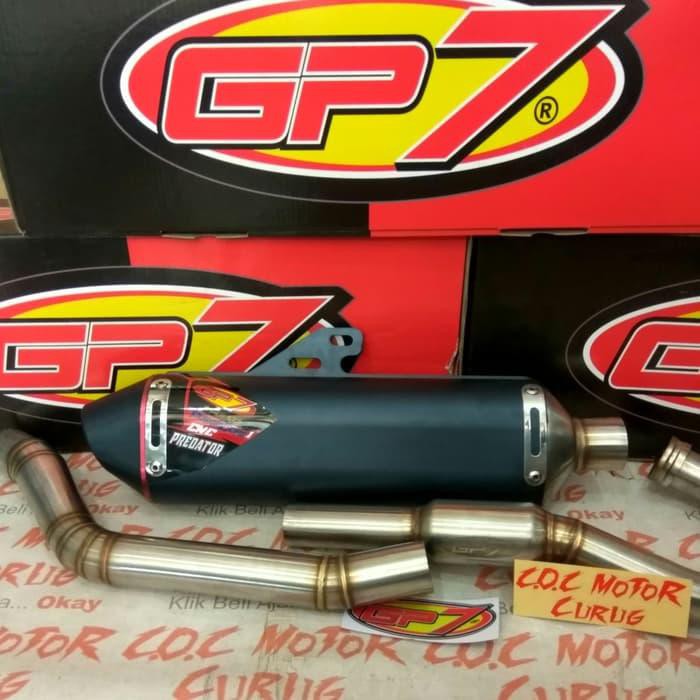 *Otomotif* KNALPOT RACING GP7 CNC PREDATOR BORE UP KLX 150 BF L S D-TRACKER ASLI