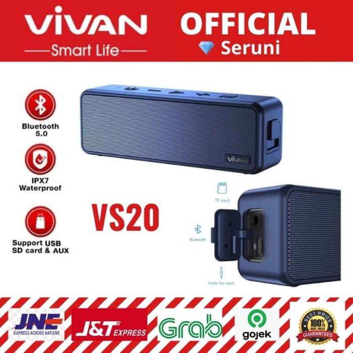 SPEAKER BLUETOOTH VIVAN VS20 WATERPROOF IPX7 20W ULTRA BASS Promo