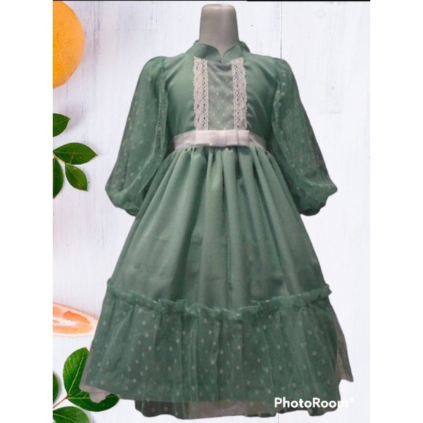 gamis couple gamis tile anak di-mix renda 1set m hijab