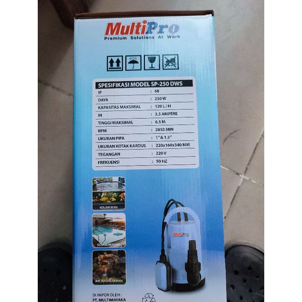 multipro SP250DWS pompa celup air kotor submersible pump SP 250 DWS