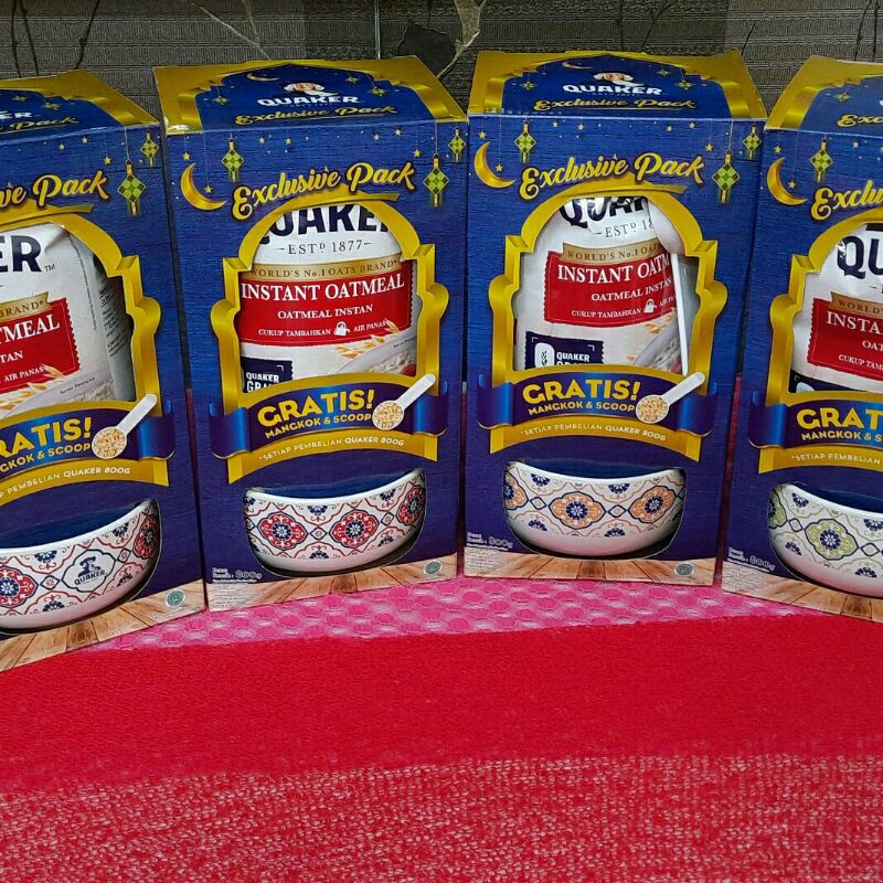 Gojek Quaker oat 800 free hadiah mangkok & scoop