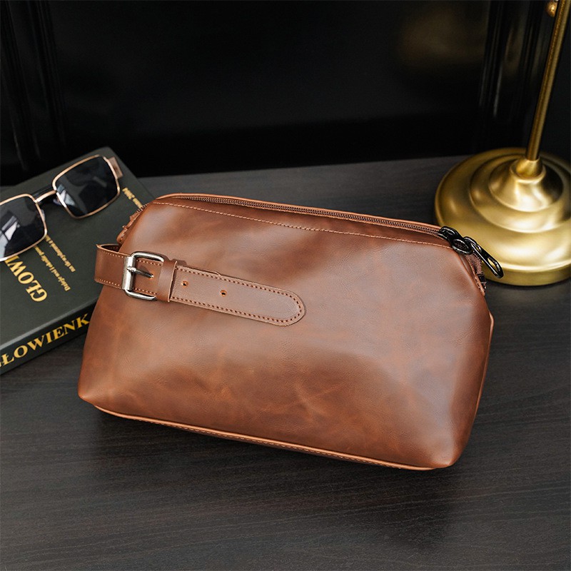 [ORIGINAL] Etonweag Handbag Clutch Kulit Pria Kapasitas Besar Simple Business Wallet Style Import