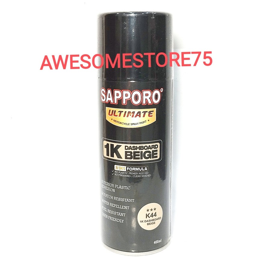 SAPPORO ULTIMATE *** K44 1K BEIGE DASHBOARD COATING Cream Cat Semprot Pilox Pylox Body Kasar