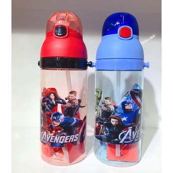 Botol Minum Motif Kartun Anime Frozen Spiderman Doraemon Dengan Sedotan Dan Lanyard Untuk Anak