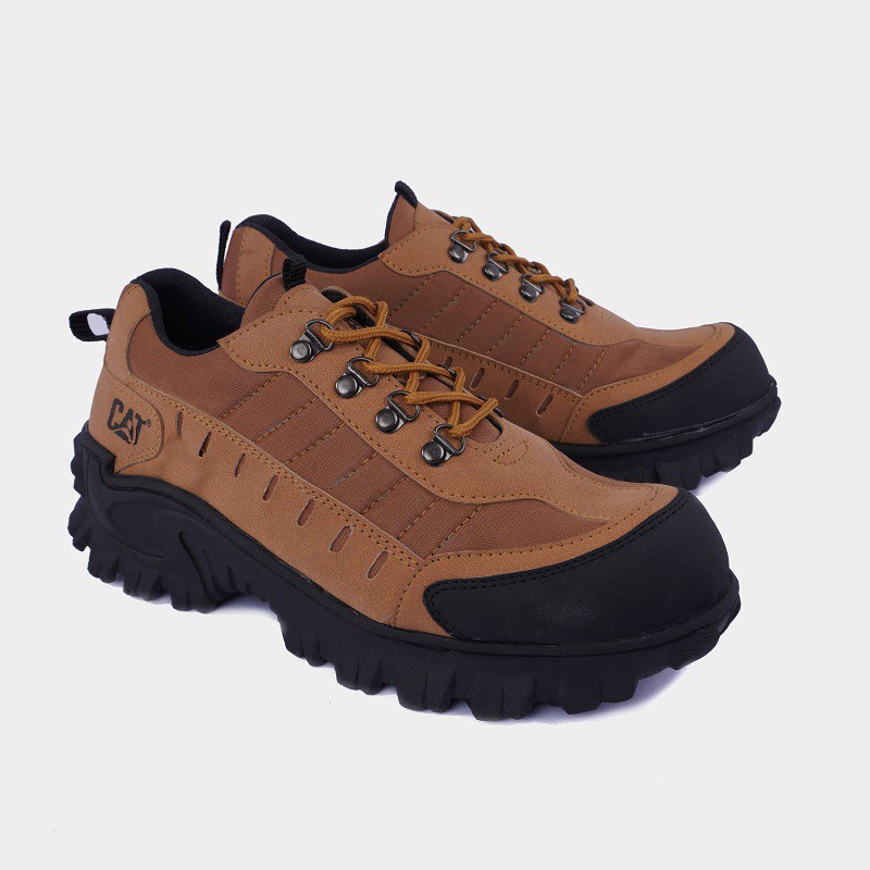 SEPATU BOOTS PRIA SAFETY CATERPILLAR BULDOZER LOW ORIGINAL KERJA PROYEK HIKING ADVENTURE