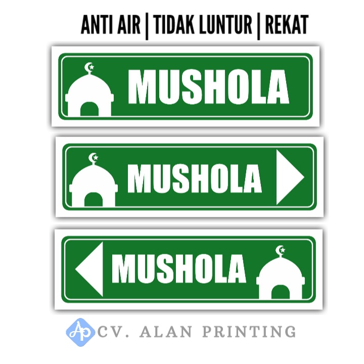 STIKER PETUNJUK MUSHOLA WATERPROOF 20X6CM ST 9-11 aks