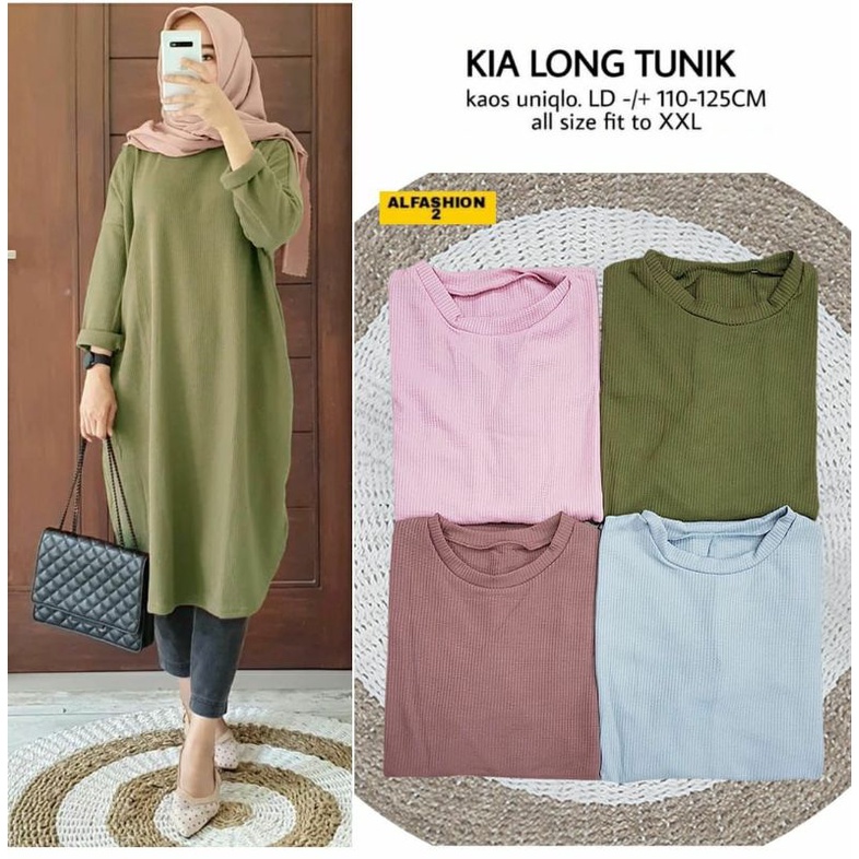 Kia Long Tunik 2 Alfashion 2 Melar Allsize Halus Adem
