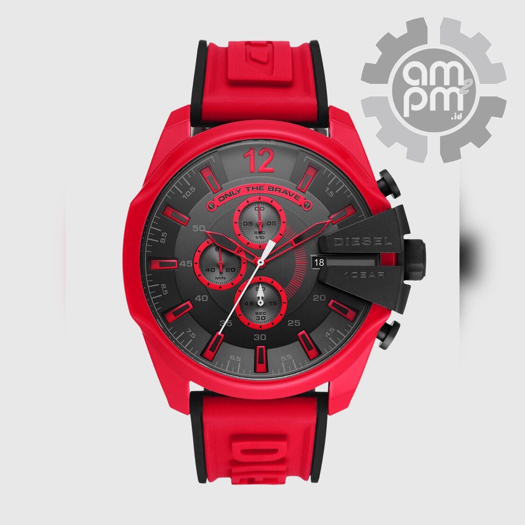 JAM TANGAN DIESEL MEGA CHIEF CHRONOGRAPH RED SILICONE DZ4526
