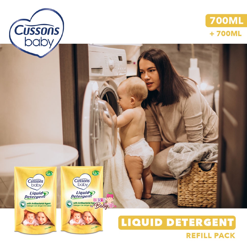 Cussons Baby Buy 1 Free 1 Liquid Detergent 700 Ml Refill Pack Deterjen Baju Bayi Berry Mart