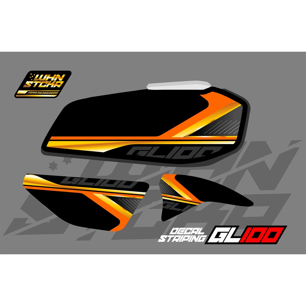 STRIPING HONDA GL 100 HITAM 02