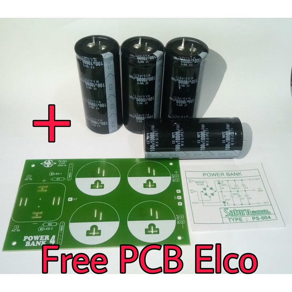 Elco MXG 10000uF/100V 4pcs Free PCB 4 Elco