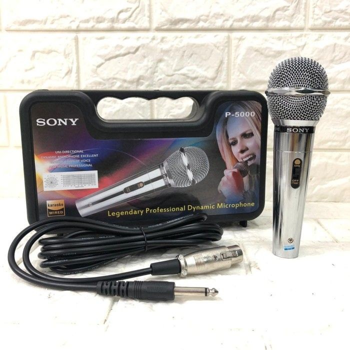 Microphone Karaoke Sony P5000 mic kabel mikrofon kualitas bagus