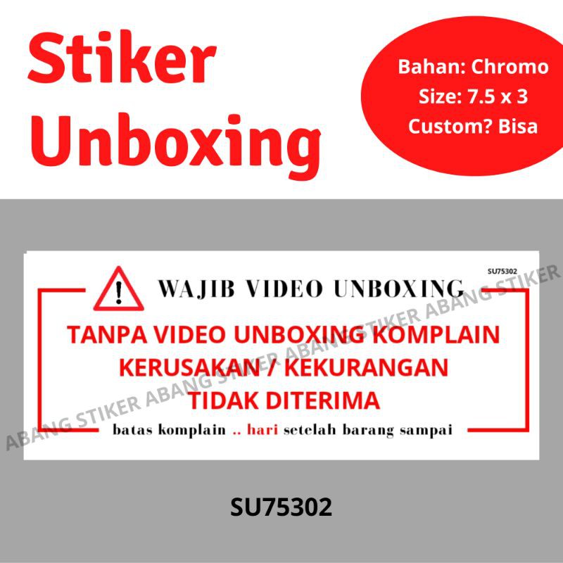 

Stiker Unboxing 7.5 x 3 cm