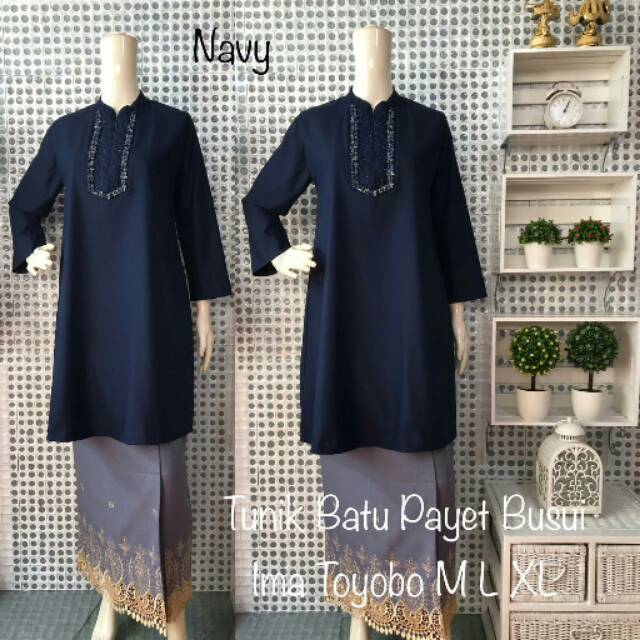 Setelan tunik busui (tunik payet busui+rok span bordir)