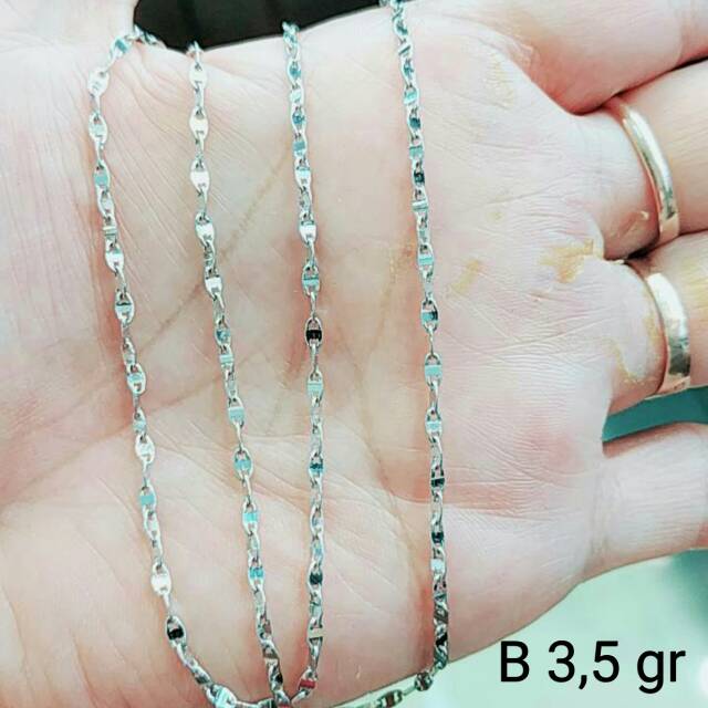 750 Kalung rantai asli kadar 750 75% variasi UBS baru jedar cantik kilat padat putih white gold