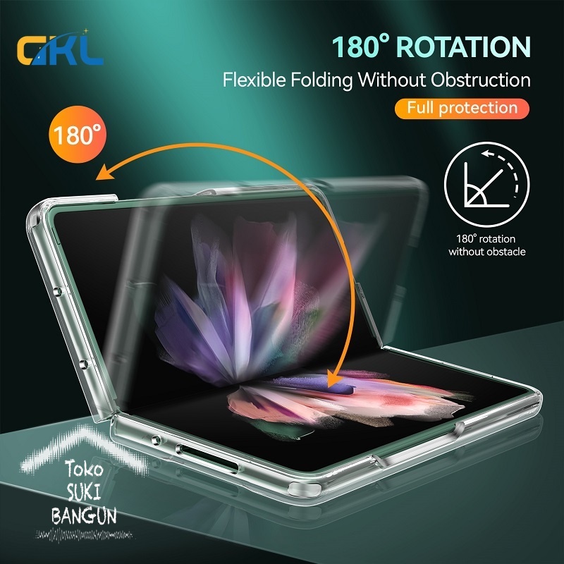 Case Samsung Galaxy Z Flip3 Flip 3 &amp; Z Fold3 Fold 3 5G Transparent Hard Case Anti Crack Cover Protector