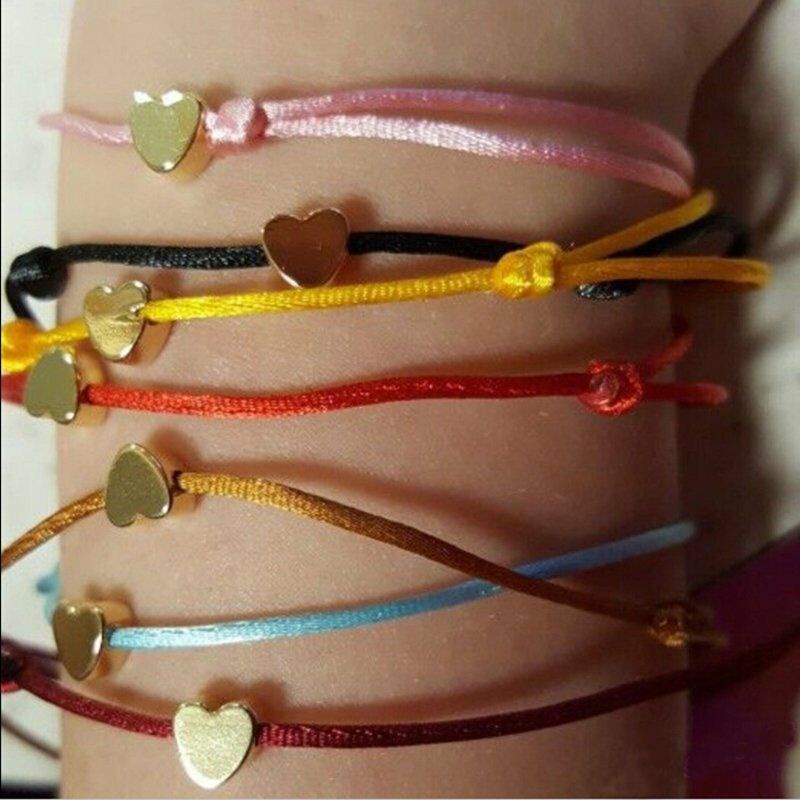 Gelang Tali Adjustable Dengan Charm Bintang Hati Untuk Wanita