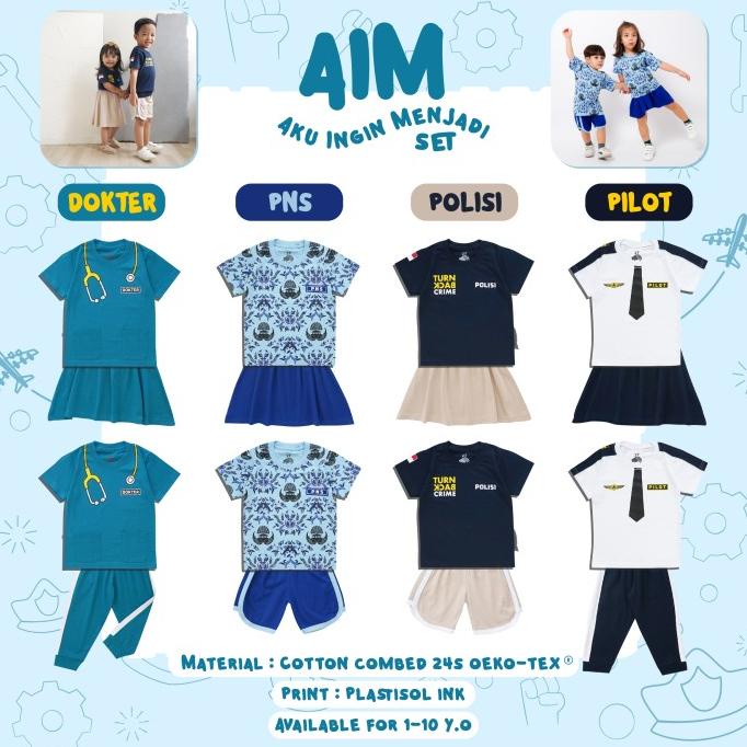 AIM Set|Itszahrakids|Baju Anak Profesi Termurah