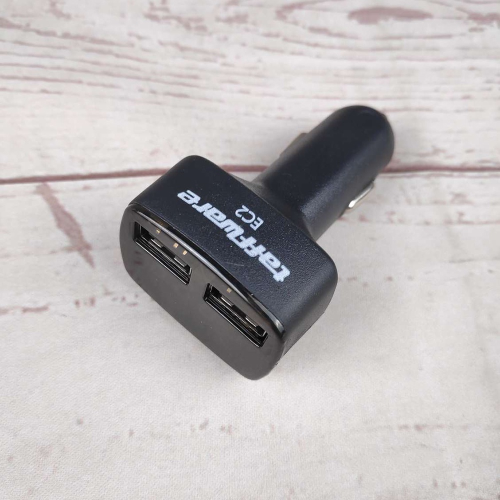 Taffware Dual USB Car Charger with LED Display - EC2 - Black