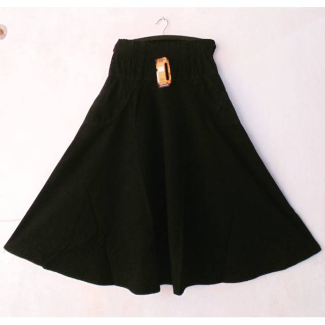 Rok Panjang  KA JEANS STORE - Rok Payung JEANS Hitam Polos Milenial