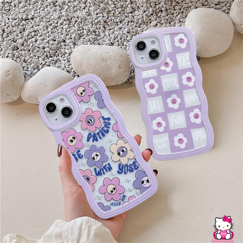 Soft Case Motif Kartun Bunga Tersenyum Ungu Untuk Redmi Note 10 Note11 Note9 Note8 Redmi 9 10A 9T 9C Note 10s Note 11s Note 11Pro Note 10 Pro Max Plus