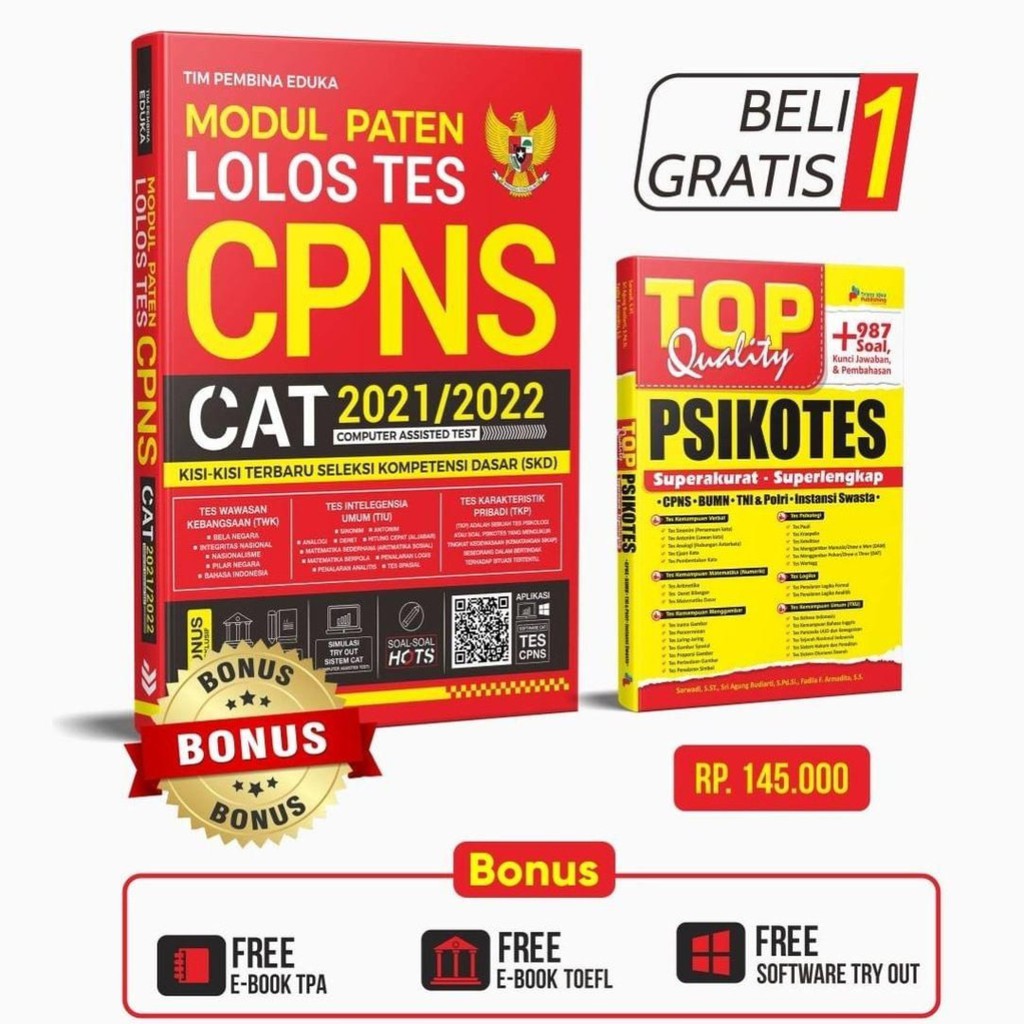 Buku Tes CPNS 2021 : Modul Paten Lolos Tes CPNS CAT 2021 2022