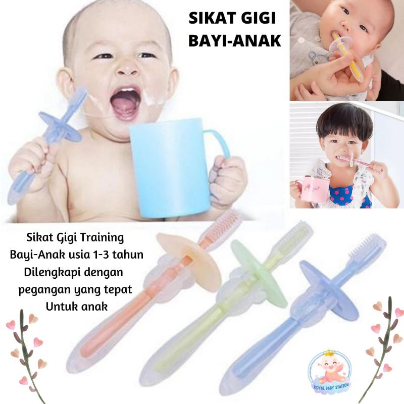 Sikat Gigi Training Bayi Anak 1-3 tahun Aman dan Ergonomis dengan Handle