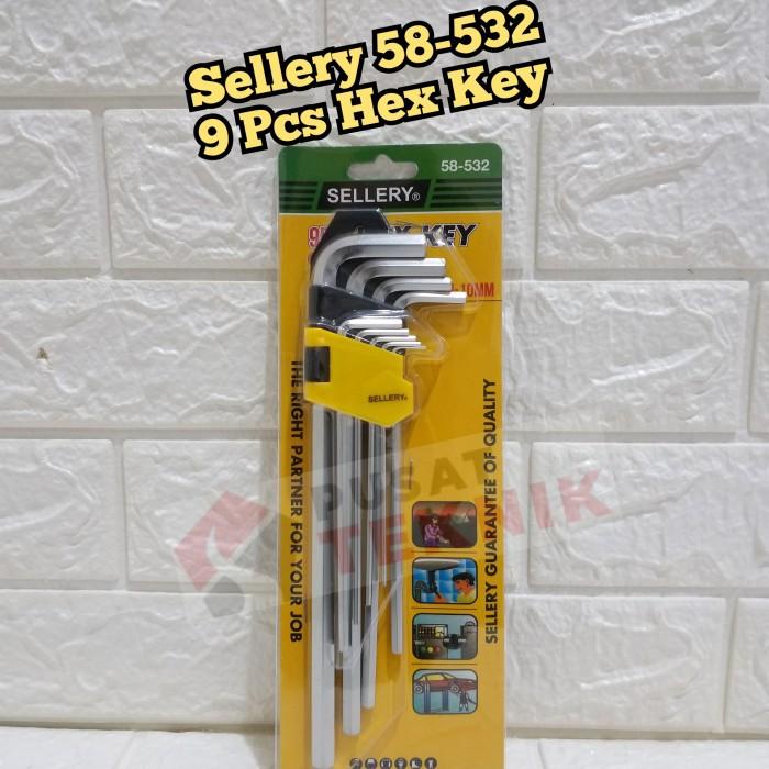 Kunci Kunci L 9Pcs Sellery - Kunci L Hex Set 9 Pcs Extra Long Sellery