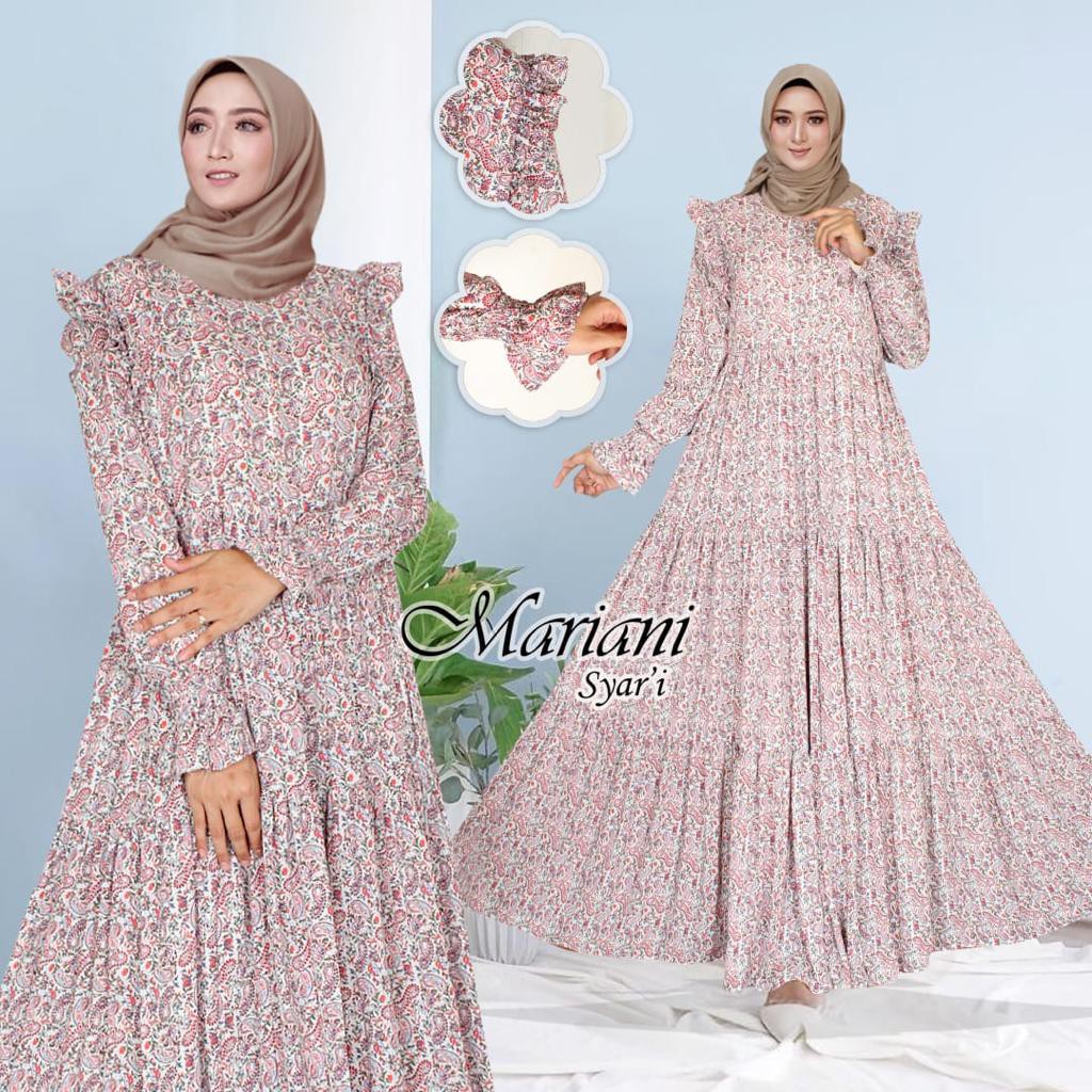 GAMIS CANTIK MURAH MOTIF BUNGA KECIL BAHAN CERUTI BABYDOLL