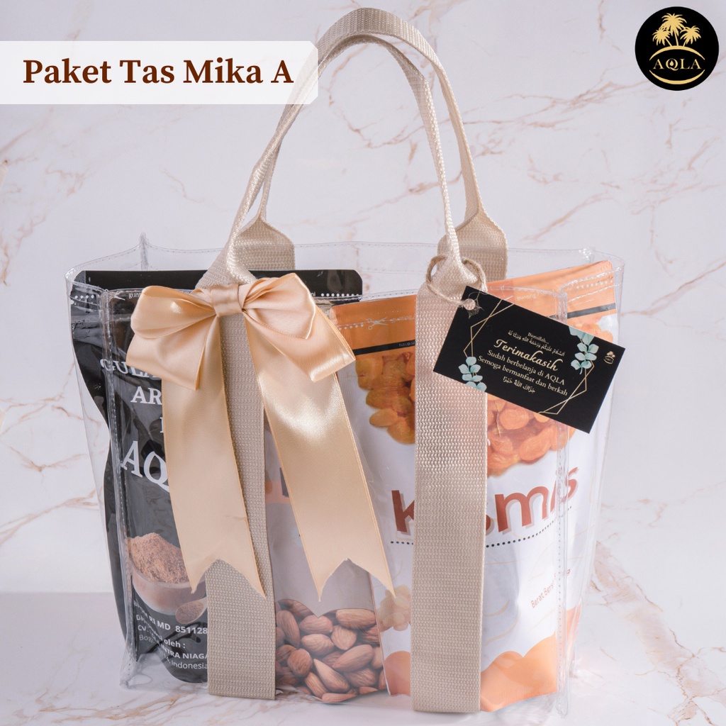 Paket Cemilan Sehat isi 3 Pouch Kismis Kacang Almond Gula Aren Bubuk Chia Seed Garam Himalaya Premium + TAS