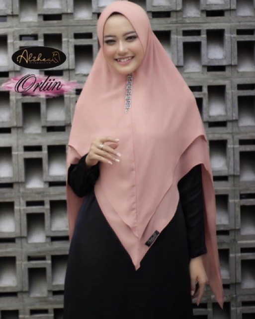 ALZHEA Hijab Instant Premium - ORLIN KHIMAR Sifon Ceruty - Hijab Syar'i Hoddy Plain Sifon Premium