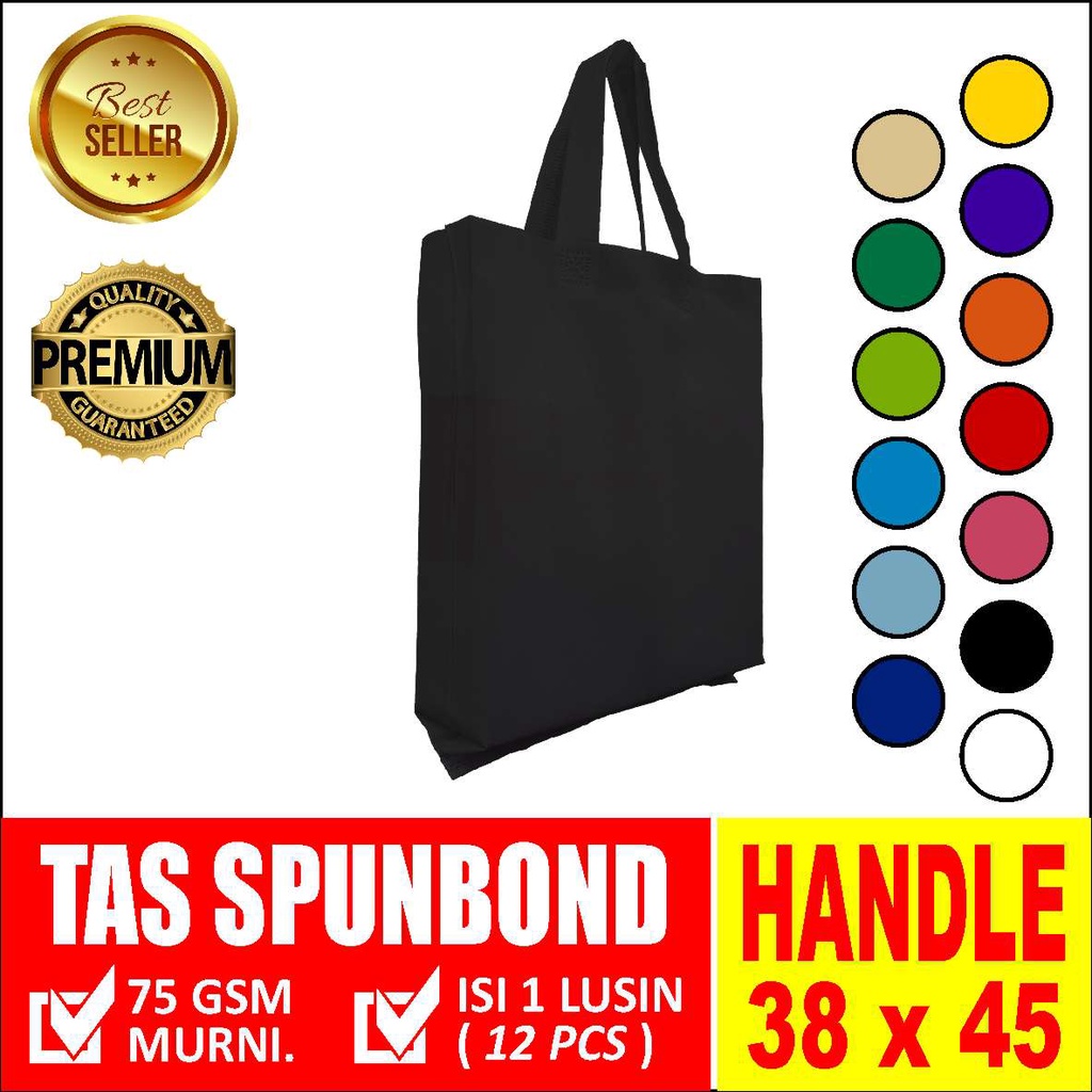 

Souvenir Tas Press Goodiebag Spunbond Handle - Hitam 38CM x 45CM Satuan / Tas Press Spunbond