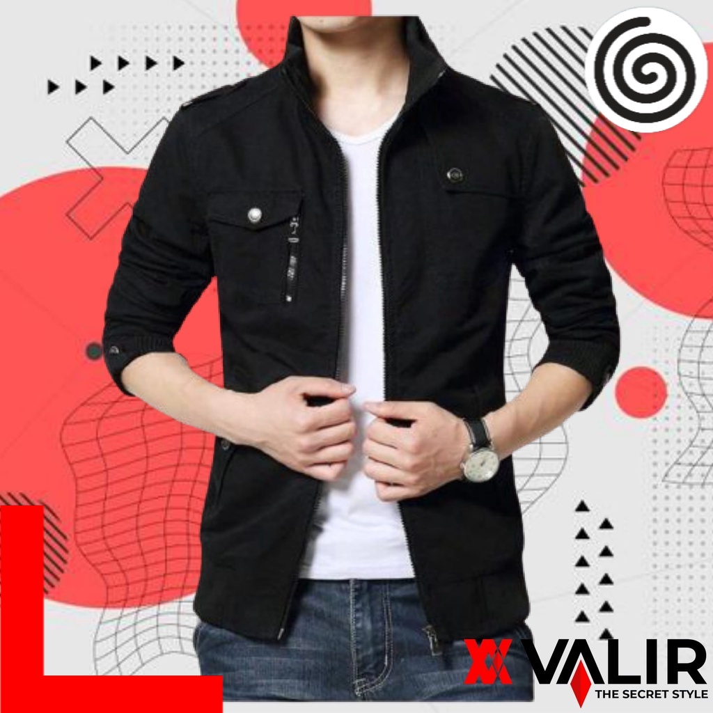Valir Ruster Jaket Pria Casual Trend Line Cotton Pairjack Clothing M - XXL