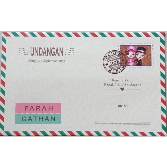 Blangko Undangan Pernikahan ERA BARU / ERBA 88183 COVER Harga Murah