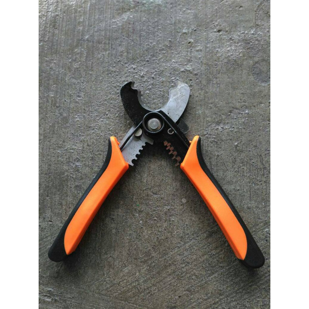 Tang Khusus Potong dan Kupas Kabel Dual Cable Cutting Stripping Pliers