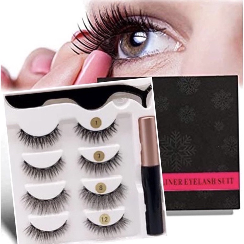 Bulu Mata Magnet 3 Pairs Set Magnet Liquid Eyeliner&amp; Magnet Eyelashes