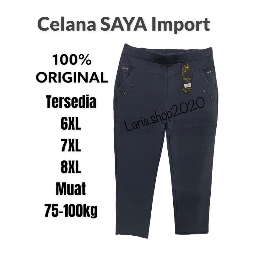 Celana SAYA IMPORT SUPER JUMBO POLOS Dan MOTIF BAHAN STRETCH 6XL¬8XL REAL PICT