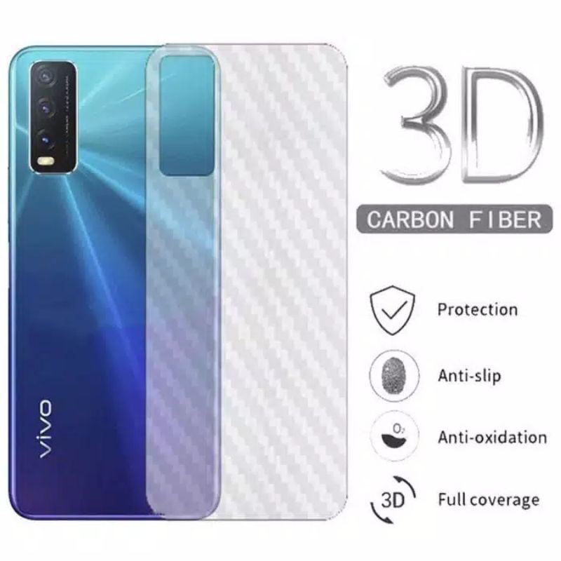 Skin Carbon Anti Jamur Vivo Y20/Y20i/Y12S/Y20s,Stiker Hp, Garskin Hp, Pelindung Casing Hp